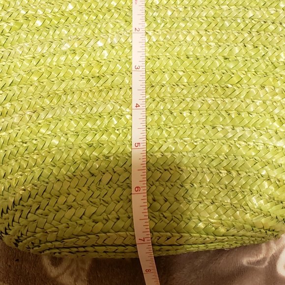 St John's Bay Lime Green Purse with Bamboo Handles - Picture 5 of 5